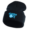 Game On Embroidered 12" Cuffed Knit Long Beanie - Black OSFM