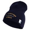 US Submarine Veteran Symbol Embroidered Heavyweight Classic Knit Short Beanie - Navy OSFM