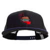 California Bear with Map Embroidered Big Size Premium Flat Bill Trucker Cap - Navy-Black XL-3XL