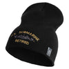 US Submarine Retired Symbol Embroidered Heavyweight Classic Knit Short Beanie - Black OSFM