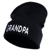 Grandpa Letter Embroidered Big Size Acrylic Long Beanies - Black OSFM