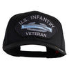 US Infantry Veteran Patched Solid Cotton Twill Cap - Black OSFM