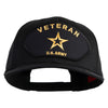 Veteran US Army Patched Solid Cotton Twill Cap - Black OSFM
