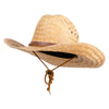 UPF 50+ Palm Leaf Chin Tie Cowboy Cattleman Hat - Natural S