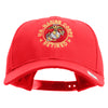 US Marine Corps Retired Emblem Embroidered 6 Panel Structured Cotton Twill Cap Made in USA - Red OSFM