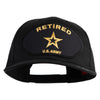 Retired US Army Patched Solid Cotton Twill Cap - Black OSFM