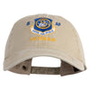 5 AF Fifth Air Force Veteran Embroidered Washed Solid Pigment Dyed Cotton Twill Brass Buckle Cap - Khaki OSFM