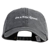 On a Side Quest Embroidered Big Size Washed Pigment Dyed Cap - Black XL-3XL