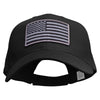 Grey American Flag Patched Big Size High Profile Twill Cap - Black XL-3XL