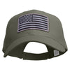 Grey American Flag Patched Big Size High Profile Twill Cap - Grey XL-3XL
