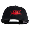 Based Stamp Embroidered Unconstructed High Profile Cotton Flat Bill Cap - Black OSFM