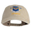 8 AF Eighth Air Force Veteran Embroidered Washed Solid Pigment Dyed Cotton Twill Brass Buckle Cap - Khaki OSFM