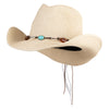 Women's Stone Accented Band Braid Cowboy Hat - Beige OSFM