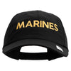 Marines Letter Embroidered 6 Panel Unstructured Cotton Twill Cap Made in USA - Black OSFM