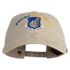 PACAF Pacific Air Forces Veteran Embroidered Washed Solid Pigment Dyed Cotton Twill Brass Buckle Cap - Khaki OSFM