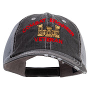 Licensed Combat Engineer Veteran Embroidered Low Profile Special Cotton Mesh Cap - Black OSFM