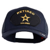 Retired US Army Patched Solid Cotton Twill Mesh Cap - Navy OSFM
