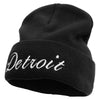 City of Detroit Embroidered Big Size Acrylic Long Beanie - Black XL-3XL