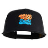 Take It Easy Graffiti Embroidered Mesh Snapback Cap - Black OSFM