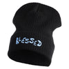 Blessed Wordmark Logo Embroidered Big Size Cuff Long Beanie - Black XL-3XL