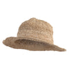Hand Made Big Brim Hemp Bucket Hat - Khaki OSFM