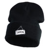 Open Sign Logo Embroidered Big Size Acrylic Long Beanies - Black XL-3XL