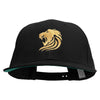 Gold Lion Embroidered Brushed Cotton Twill High Profile Extra Size Cap - Black OSFM