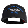 U.S. Air Force Pilot Embroidered Solid Cotton Twill Mesh Prostyle Cap - Black OSFM