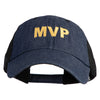 MVP Letters Embroidered Big Size Cotton Mesh Cap - Denim Black XL-3XL