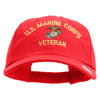 US Marine Corps Veteran Design Embroidered 6 Panel Unstructured Cotton Twill Cap Made in USA - Red OSFM