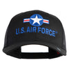 U.S. Air Force Roundel Embroidered Solid Cotton Twill Mesh Prostyle Cap - Black OSFM