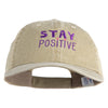 Stay Positive Embroidered Washed Twill Trucker Cap - Khaki Khaki OSFM