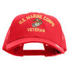 US Marine Corps Veteran Design Embroidered 6 Panel Structured Cotton Twill Mesh Cap Made in USA - Red OSFM