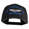 U.S. Air Force Pilot Veteran Embroidered Solid Cotton Twill Mesh Prostyle Cap - Black OSFM