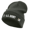 Licensed US Army Star Embroidered 12 Inch Long Knitted Beanie - Dk-Grey OSFM