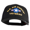 U.S. Air Force Roundel Veteran Embroidered Solid Cotton Twill Mesh Prostyle Cap - Black OSFM