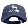 Maine State Moose Embroidered New Big Size High Profile Twill Cap - Navy XL-3XL