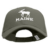 Maine State Moose Embroidered New Big Size High Profile Twill Cap - Grey XL-3XL