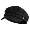 Greek Fisherman Cotton Newsboy Cap - Black OSFM