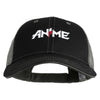 Anime Wordmark Embroidered Big Size Cotton Mesh Cap - Black Grey XL-3XL