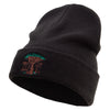 Baobabs African Tree Embroidered Big Size Acrylic Long Beanies - Black XL-3XL