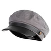 Greek Fisherman Cotton Polyester Newsboy Cap - Grey-Black OSFM