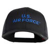 US Air Force Text Embroidered Solid Cotton Twill Mesh Prostyle Cap - Black OSFM