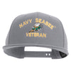 Licensed US Navy Seabee Veteran Embroidered Flexfit Snapback Style Cap - Dk-Grey OSFM