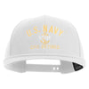 Licensed US Navy USN CPO Retired Embroidered Flexfit Snapback Style Cap - White OSFM