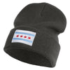 Chicago Flag Logo Embroidered Big Size Acrylic Long Beanies - Grey OSFM