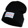 Chicago Flag Logo Embroidered Big Size Acrylic Long Beanies - Black OSFM