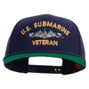 Licensed US Submarine Veteran Embroidered Wool Blend Prostyle Snapback Cap - Navy OSFM