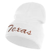 Mid States Texas Embroidered Big Size Superior Cotton Long Knitting Beanie - White OSFM