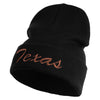 Mid States Texas Embroidered Big Size Superior Cotton Long Knitting Beanie - Black OSFM